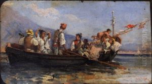 Figure In Barca by Eduardo Dalbono