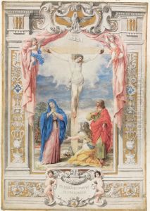 The Crucifixion In An Elaborate Architectural Framework by Antonio Maria Antonozzi