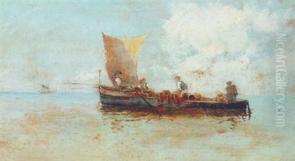 A Fishing Boat At Sea - view 1