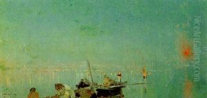 Luci Nel Golfo Di Napoli by Eduardo Dalbono
