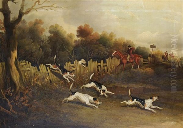 Hounds On The Scent With Huntsmen Nearby; Hunting Hounds Moving In For The Kill (2 Works) - view 1