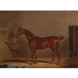 Chestnut Horse In A Loose Box by David of York Dalby