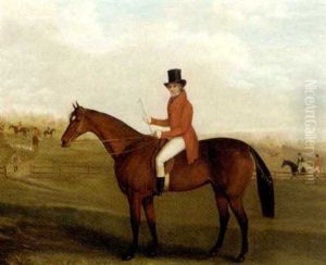 Portrait Of A Gentleman On A Bay Hunter With A Hunt Beyond (mr. John Mytton?) by David of York Dalby