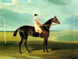 "st. Nicholas", A Bay Racehorse In A Landscape With R. Johnson Up by David of York Dalby