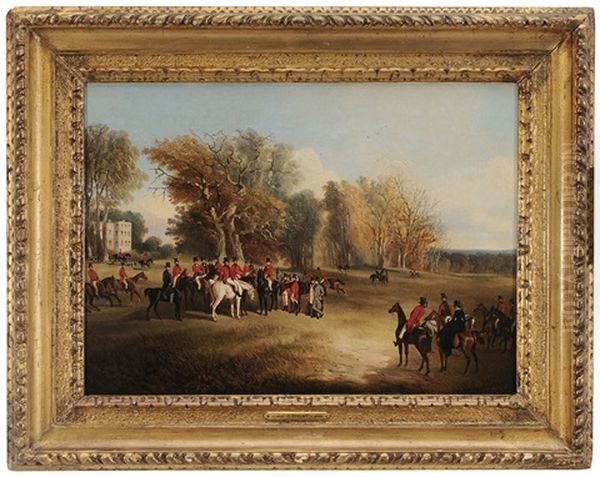 A Hunt Meet In A Parkland, With Distant Country House - view 1
