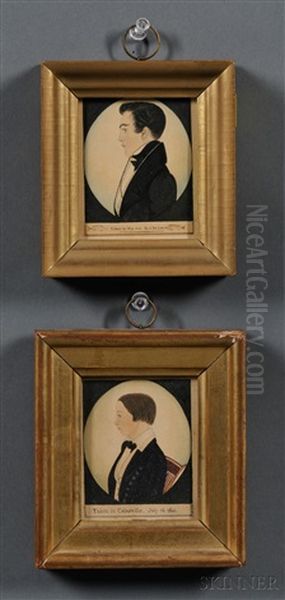 Profile Portraits Of A Young Man And A Boy (2 Works) - view 1