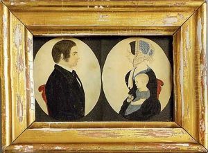 A Father (+ A Mother Holding An Infant; Pair) by Justus Dalee