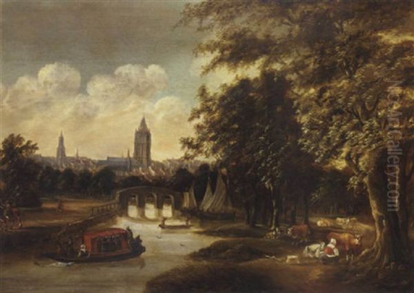 A View Of Delft From The North With The Leiden Ferry - view 1