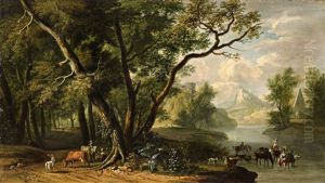 Mountainous Landscape With Shepherds by Dirk Dalens III