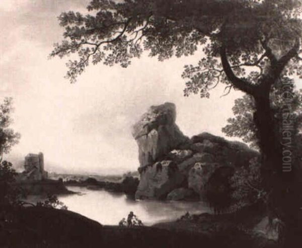 Sudliche Fluslandschaft Mit Felsen Und Baumen Am Ufer - view 1