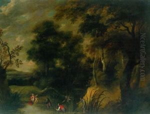 Landschaft Mit Latona Und Den Lykischen Bauern by Dirk Dalens the Elder