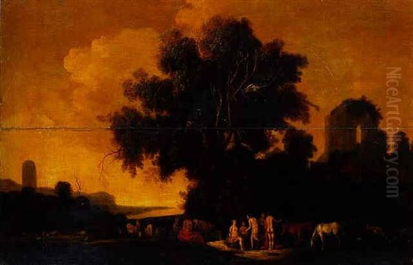 An Arcadian Landscape With Nymphs Resting At The Foot Of A Tree - view 1