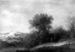 Landscape With A Man Driving Cattle by Dirk Dalens the Elder