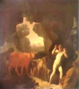 A Rocky Landscape With Narcissus And Echo... by Dirk Dalens the Elder