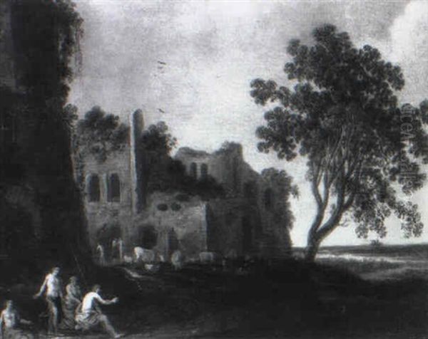 Landschaft Mit Romischen Ruinen Und Hirten - view 1