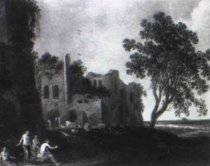 Landschaft Mit Romischen Ruinen Und Hirten by Dirk Dalens the Elder