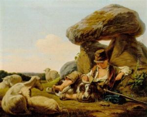 En Lille Skoledreng, Der Vogter Far Ved En Dysse by Carlo Edoardo Dalgas