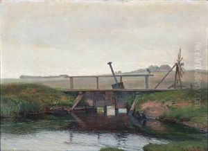 Summer Day At A Lock by Hans Mathias Halten Dall