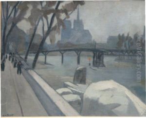 Vue Du Pont Des Arts by Louis R. Antral