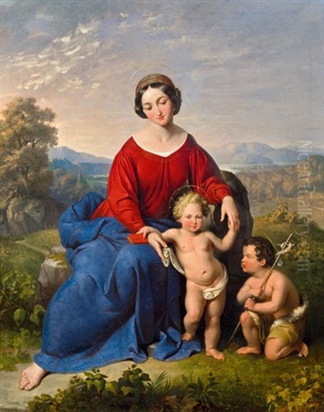 Madonna Im Grunen Mit Christuskind Und Johannes Der Taufer - view 1