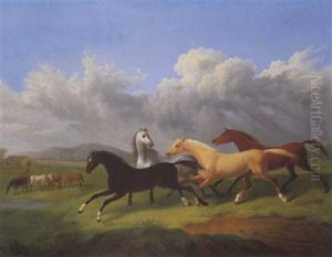 Pferd Auf Der Weide by Johann Baptist Dallinger von Dalling the Younger