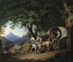 Landschaft Mit Reisewagen