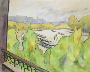 La Seine Vue De La Fenetre by Louis Robert Antral