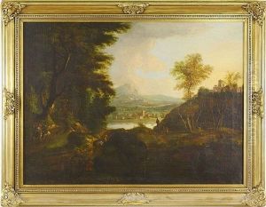 Italian River Landscape by Frantisek Theodor Dallinger