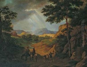 Berglandschaft Mit Reitern Und Betenden by Heinrich Dallwig