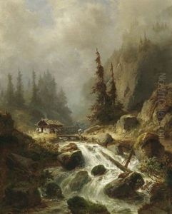 Wassermuhle An Reisendem Bach Im Hochgebirge