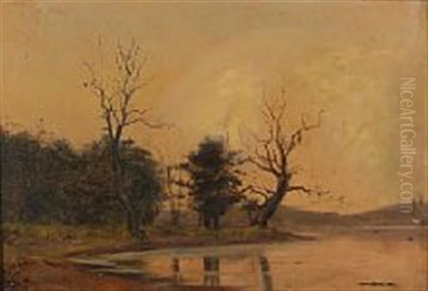 Lake Landscape At Sunset - view 1