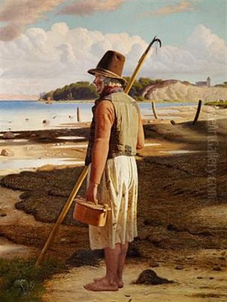 An Old Fisherman On The Beach, Limfjorden In Jutland - view 1