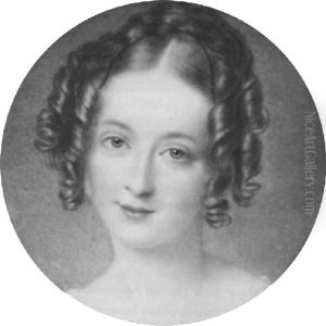 Mrs. Spencer Smith In White Dress, A Black Ribbon In Her Curled, Brown Hair