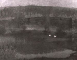 Schw,ne Im Teich by Herbert Dalziel