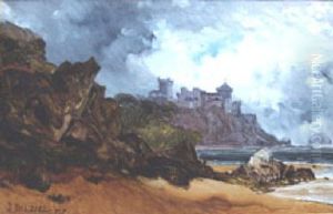 Castle On A River by Thomas Bolton Gilchrist Septimus Dalziel