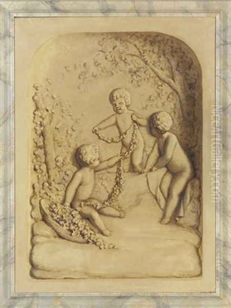 Putti Disporting With Vines And Grapes - view 1