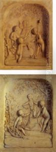 Putti Disporting With Vines, Grapes And Bacchus