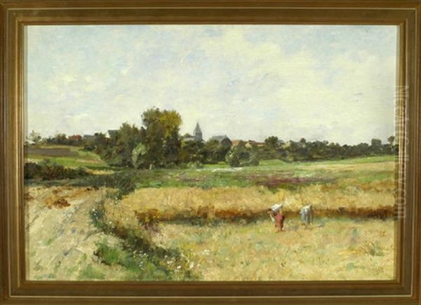 Franzosische Sommerlandschaft Mit Bauerinnen Auf Dem Felde - view 1