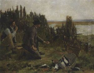 Zwei Bauern Auf Der Entenjagd by Eugene Damas