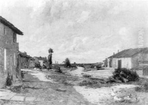Cour De Ferme En Bretagne by Eugene Damas