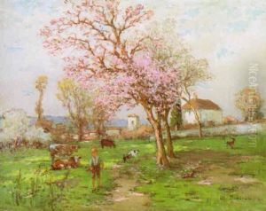 Spring Outside The Village by Leon Eugene Jerome Dambeza