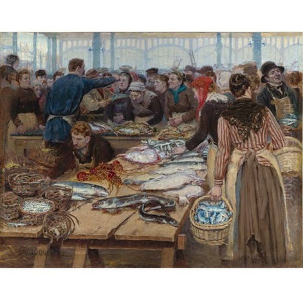Les Halles, Criee Au Poisson - Fish Auction At Les Halles - view 1
