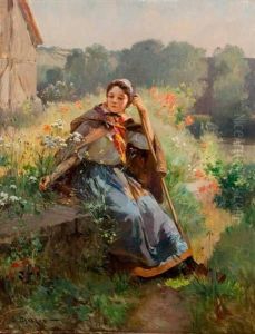 Le Repos De La Bergere by Emile Charles Dameron