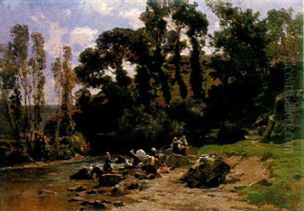 Washerwomen By The River - view 1