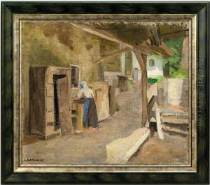 Arbeit In Der Scheune by Constantin Damianos
