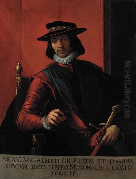 Fantasy Portrait Of Ugo Alberti Iv With A Sword - view 1