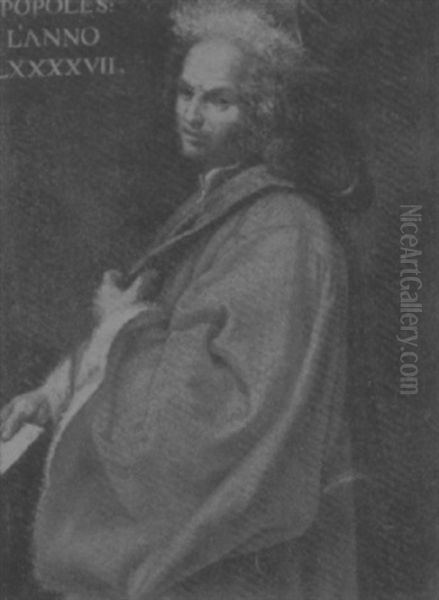 Ritratto Di Pietro Popoleschi, In Abito Rosso Bordato Di Pelliccia Con Un Libro In Mano - view 1
