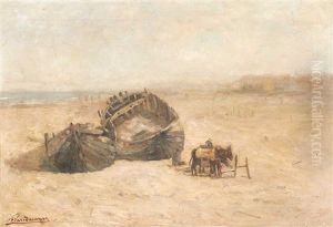 Strandansicht Mit Booten Strandansicht Mit Booten