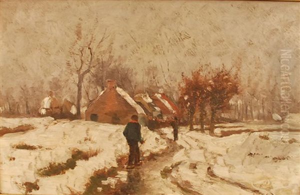 Promeneur Dans Un Chemin Enneige - view 1