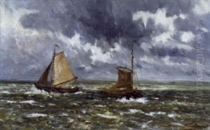 Marine Met Vissersboten by Frans Van Damme